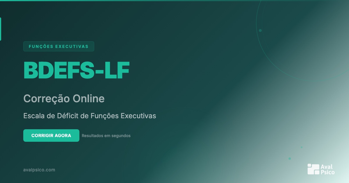 Bdefis Correção do BDEFS-LF Online | AvalPsico